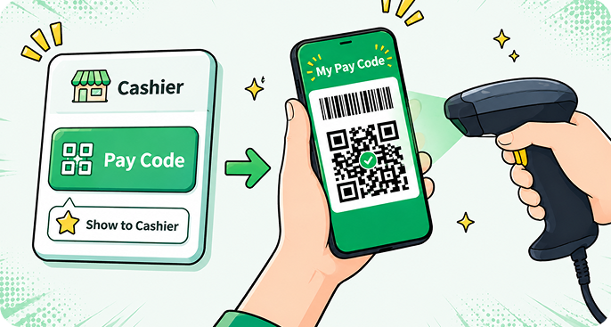 Show pay code illustration